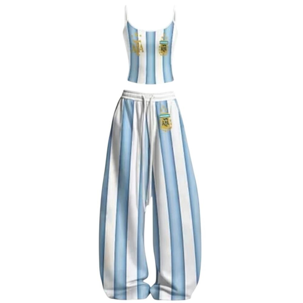 Argentina Football Top & Elasticated Trousers Two-Piece Set Sz L